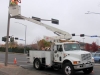 City of Yakima street crews Holiday hang decorations from light poles in the downtown area during the Holiday season.