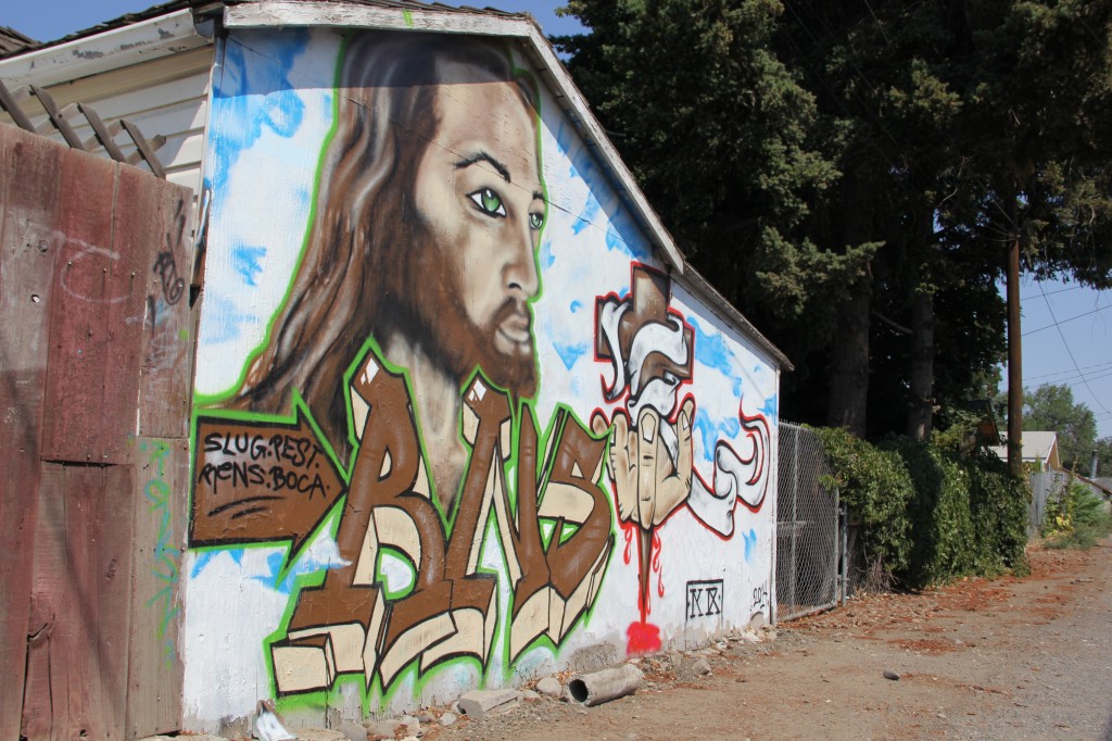 A frequently tagged shed in Southeast Yakima has been replaced by an artistic mural.