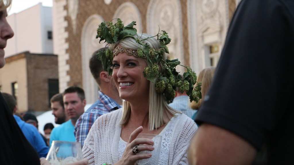 Hop vines were the head dress of choice for many at another successful Fresh Hop Ale Festival in Downtown Yakima on October 4th, 2014. 