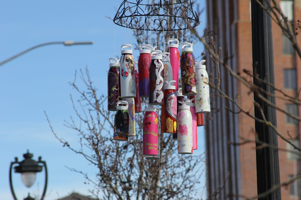 Allied Arts most recent spontaneous art project incorporated Liberty Bottleworks bottles as wind chimes in the downtown area. 