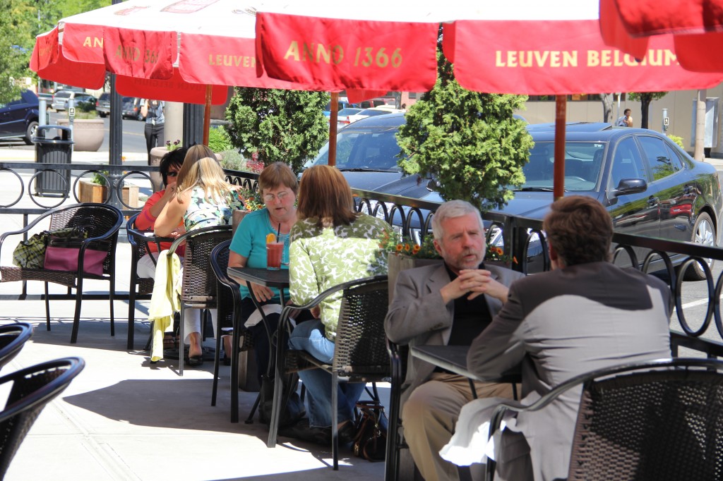 Patrons enjoy a typical sunny Yakima day during the lunch hour at Yakima's 2nd Street Grill.