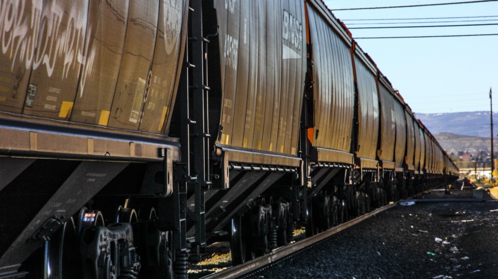 A long BNSF train rolls through Yakima on the same historic line that literally put North Yakima on the map more than 130 years ago.