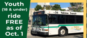 Yakima Transit Free for Youth as of Oct. 1