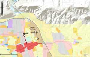 map of area w zoning